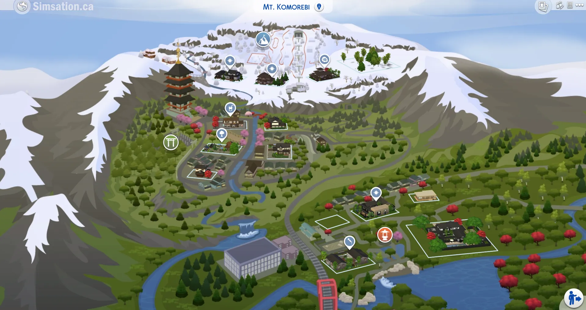 Unlabelled map of Mt. Komorebi